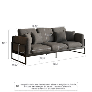 JASIWAY 90.56'' Upholstered Sofa with Metal Frame