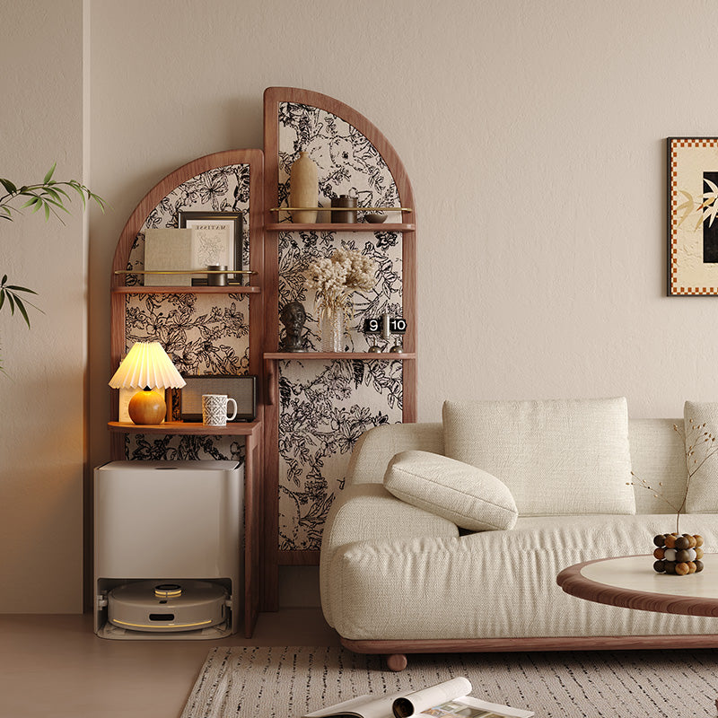 JASIWAY Adjustable Corner Accent Arched Bookcase Open Style Storage Sh ...