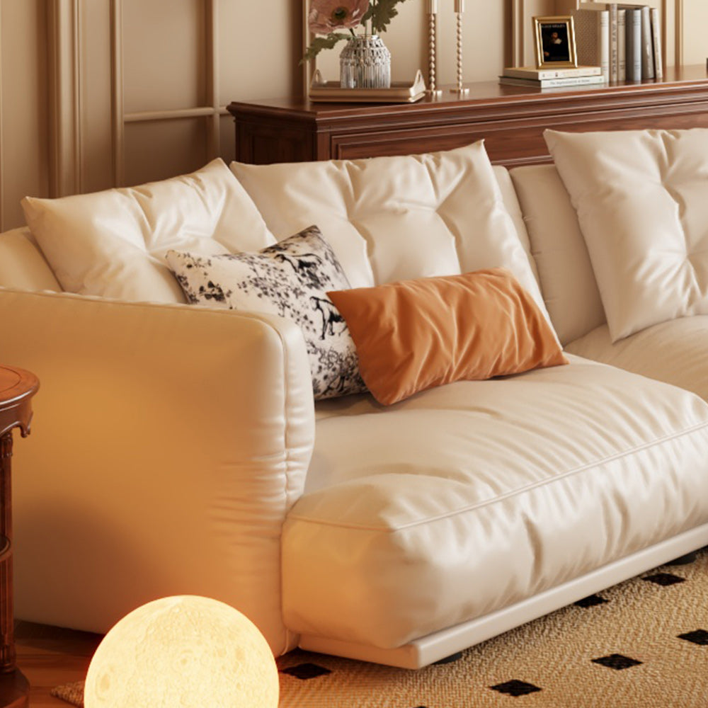 JASIWAY French Vintage Leather Curved Corner Sofa – Luxury Leather