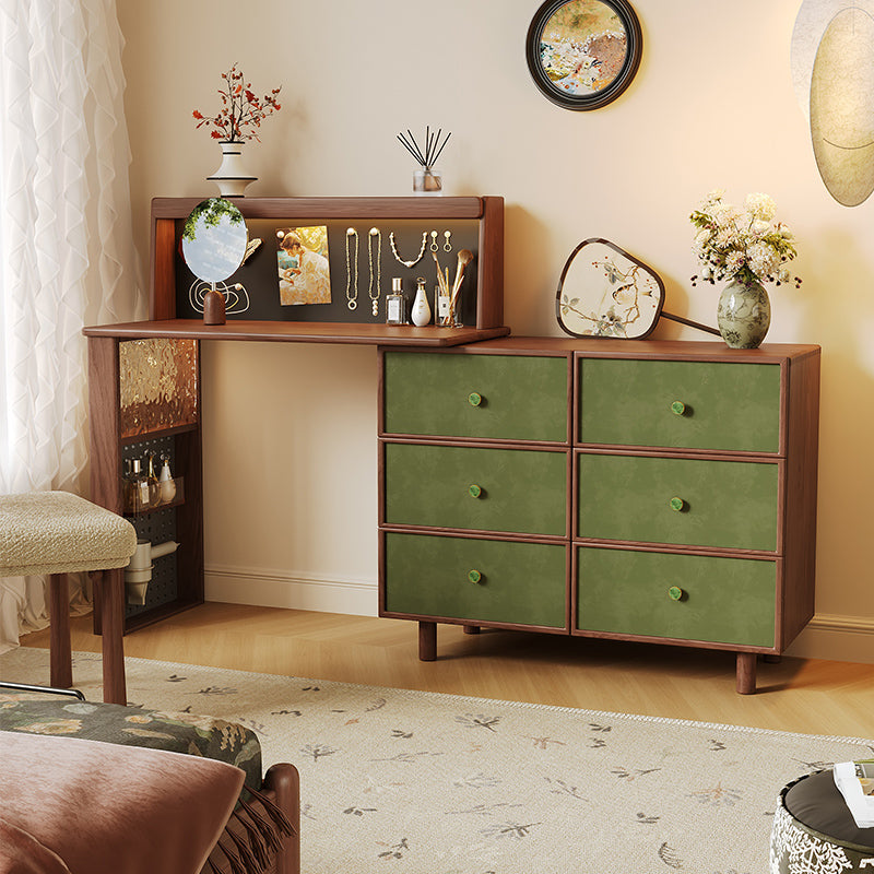 JASIWAY Multifunctional Makeup Vanity Desk with 6 Drawers