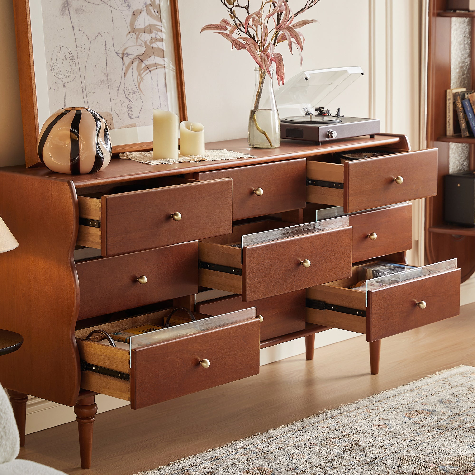 JASIWAY Solid Wood Six/Nine-Drawers Chest Entryway Storage – JASIWAY Furniture