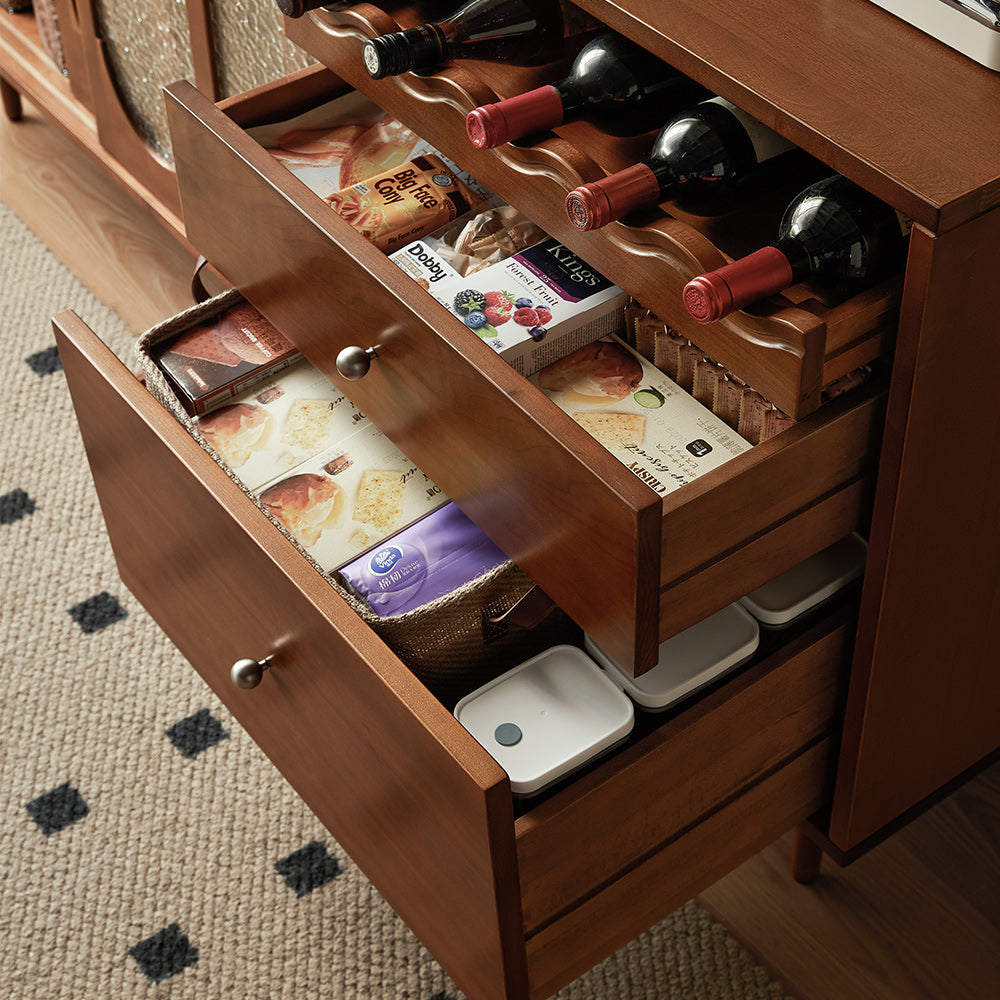 JASIWAY Vintage Solid Wood Sideboard Spacious Storage and Display