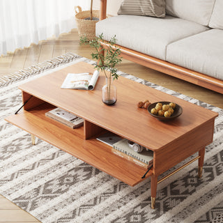 JASIWAY Rectangular Wooden Storage Coffee Table for Living Room
