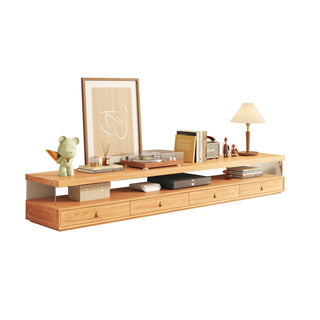 JASIWAY Wood Media Center TV Stand with Shelves and 4-Drawer