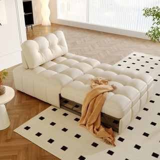 JASIWAY Modern Beige & Black Convertible Sleeper Sofa Bed