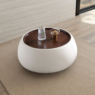 JAISWAY Light Luxury Modern Round Coffee Table with Storage