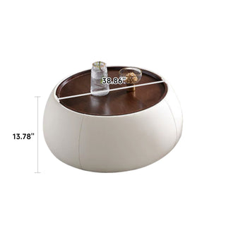 JAISWAY Light Luxury Modern Round Coffee Table with Storage
