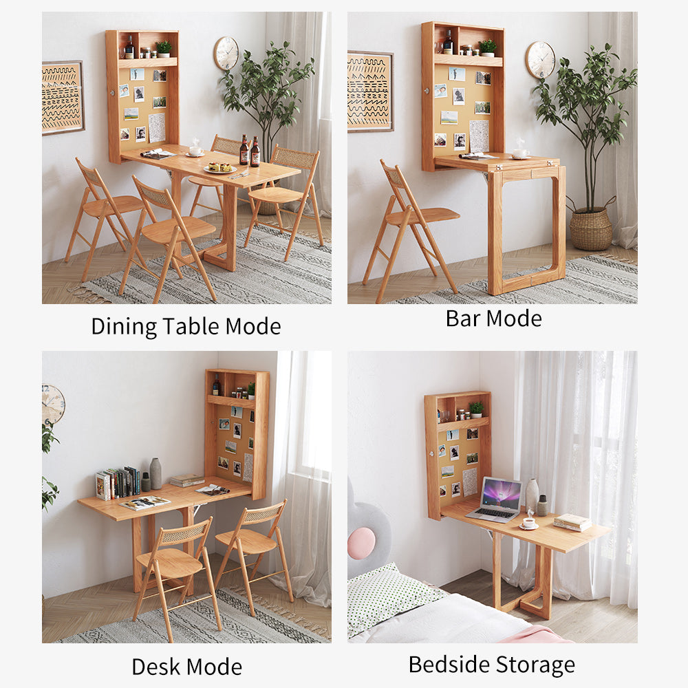 Wall Mounted Folding Dinning Table With Bar Unit Wall