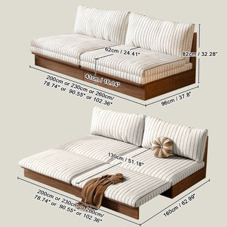 JASIWAY 100% Solid Wood Frame Modular Sofa Bed – Flexible Size & DIY Configurations