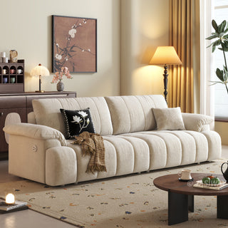 JASIWAY convertible floor sofa bed featuring a 3-in-1 foldable design and a 5-level adjustable backrest, upholstered in premium textured fabric with vertical channel tufting for a modern Japandi aesthetic, ideal for small apartments or contemporary living rooms.-Three-quarter view