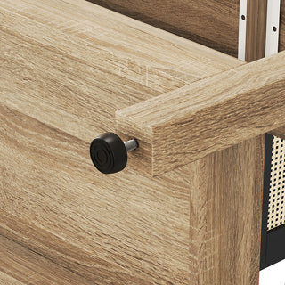 JASIWAY 47″ Rattan Console Table – 3-Drawer Entryway Organizer, Anti-Tip & Narrow Hallway Use