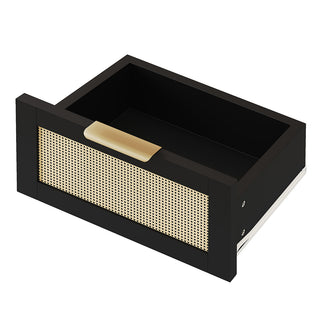 JASIWAY 47″ Rattan Console Table – 3-Drawer Entryway Organizer, Anti-Tip & Narrow Hallway Use