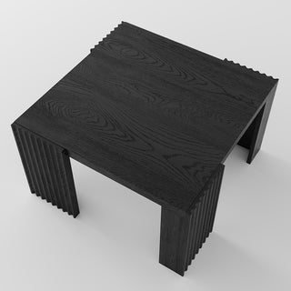 JASIWAY Black Square Coffee Table – Modern Minimalist Wood Center Table