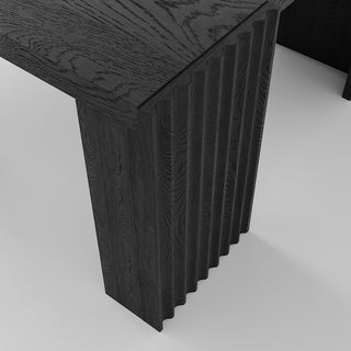 JASIWAY Black Square Coffee Table – Modern Minimalist Wood Center Table