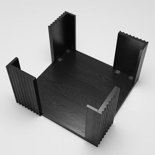 JASIWAY Black Square Coffee Table – Modern Minimalist Wood Center Table