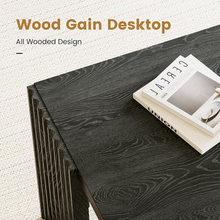 JASIWAY Black Square Coffee Table – Modern Minimalist Wood Center Table