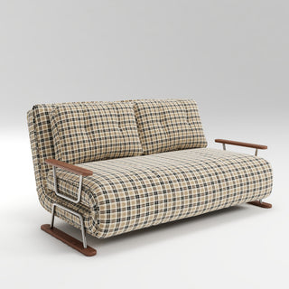 JASIWAY Checkered Sleeper Sofa – 4-in-1 Convertible Folding Chair Bed for Small Spaces