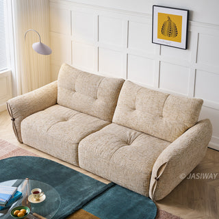 JASIWAY cloud couch deep seat sofa featuring premium chenille fabric, luxurious 3-seater modern living room couch with ultra-plush cushions and ergonomic low-profile design for maximum comfort and contemporary home aesthetic.-High-angle view