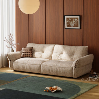 JASIWAY cloud couch deep seat sofa featuring premium chenille fabric, luxurious 3-seater modern living room couch with ultra-plush cushions and ergonomic low-profile design for maximum comfort and contemporary home aesthetic.-Three-quarter view