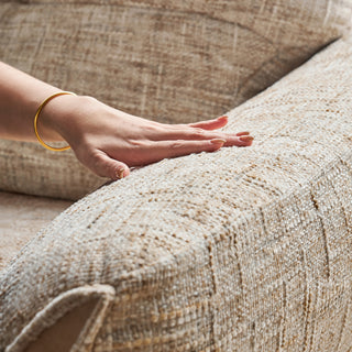 JASIWAY cloud couch deep seat sofa featuring premium chenille fabric, luxurious 3-seater modern living room couch with ultra-plush cushions and ergonomic low-profile design for maximum comfort and contemporary home aesthetic.-Texture close-up