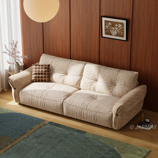 JASIWAY cloud couch deep seat sofa featuring premium chenille fabric, luxurious 3-seater modern living room couch with ultra-plush cushions and ergonomic low-profile design for maximum comfort and contemporary home aesthetic.-High-angle view