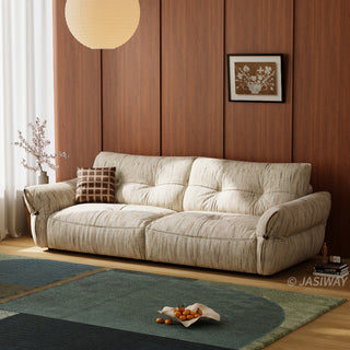 JASIWAY cloud couch deep seat sofa featuring premium chenille fabric, luxurious 3-seater modern living room couch with ultra-plush cushions and ergonomic low-profile design for maximum comfort and contemporary home aesthetic.-Three-quarter view