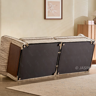 JASIWAY Japandi Cream Fabric Sofa with Fully Removable & Washable Covers