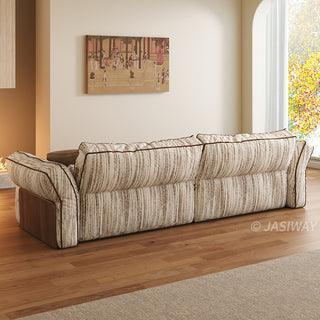 JASIWAY Japandi Cream Fabric Sofa with Fully Removable & Washable Covers