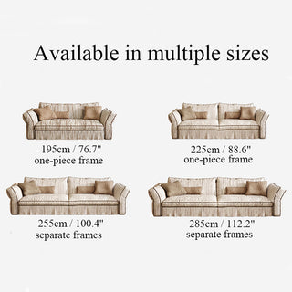 JASIWAY Japandi Cream Fabric Sofa with Fully Removable & Washable Covers