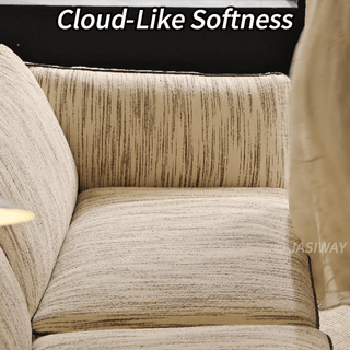 JASIWAY Japandi Cream Fabric Sofa with Fully Removable & Washable Covers