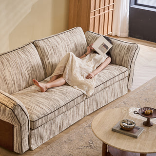 JASIWAY Japandi Cream Fabric Sofa with Fully Removable & Washable Covers