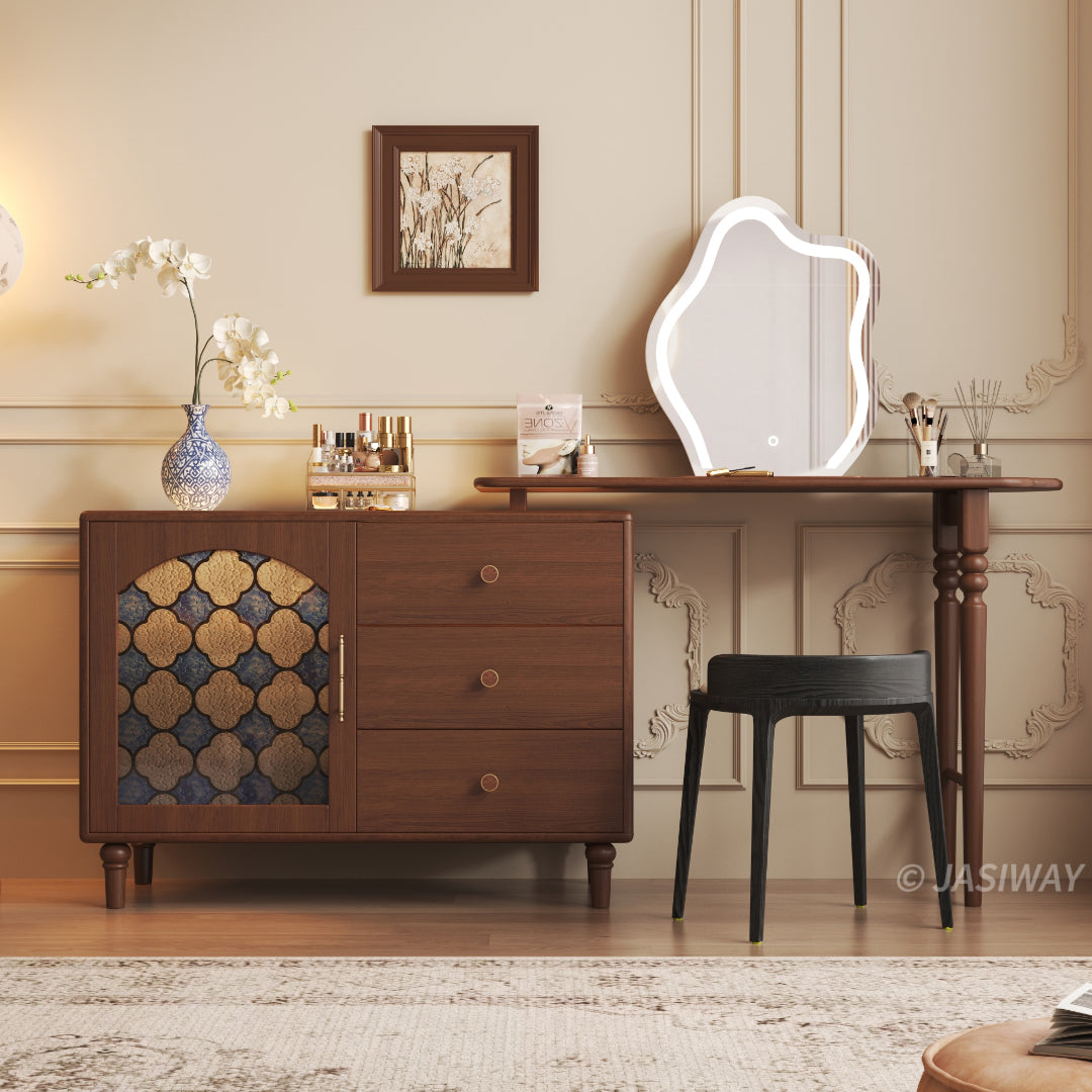 modern vanity dresser Ricll Mid Century Makeup with Light for Bedroom lovely table and stool legs bring an added touch of elegance to your bedroom Modern Wood Makeup Vanity Desk