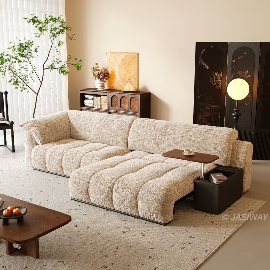 JASIWAY Modern Power Sliding Sofa with Electric Extendable Seats