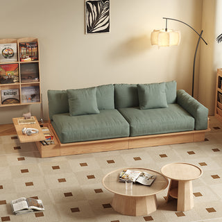 JASIWAY Modern Pull-Out Floor Sofa Bed with Reversible Armrests & Lift-Top Storage