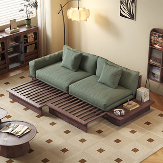 JASIWAY Modern Pull-Out Floor Sofa Bed with Reversible Armrests & Lift-Top Storage