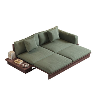 JASIWAY Modern Pull-Out Floor Sofa Bed with Reversible Armrests & Lift-Top Storage