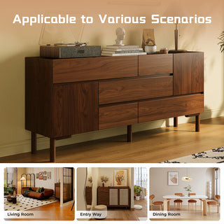 JASIWAY Modern Sideboard Credenza – Entryway, Living Room & Dining Storage Cabinet