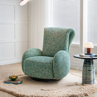 JASIWAY Retro Modern 360° Swivel Lounge Chair | Sculptural Curved Accent Chair for Living Room, Bedroom & Study