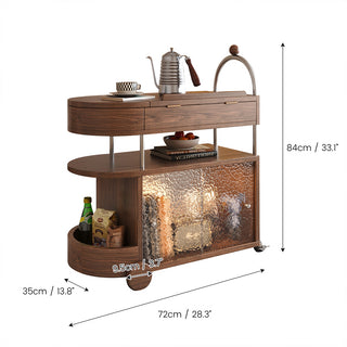 JASIWAY Rolling End Table with Lift Top & Storage Cabinet, Mobile Side Table on Wheels for Sofa, Bed & Small Spaces