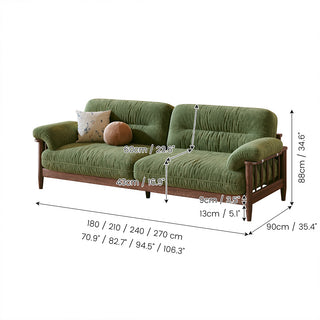 JASIWAY Solid Wood Frame Sofa with Removable Washable Cover | Modern Upholstered Couch for Living Room