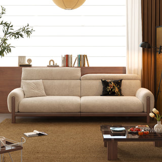 JASIWAY modern deep seat cloud couch featuring waterproof chenille fabric, adjustable ergonomic headrests, and a sturdy solid wood frame, designed as a luxury pet-friendly and family-oriented sofa for contemporary living rooms.-Front view