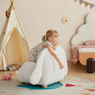 JASIWAY Cartoon Bunny Kids Couch – Cozy Teddy Fleece Sofa Chair