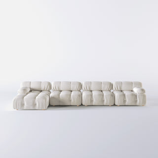 JASIWAY Velvet 4 Seaters Facing Sofa & Chaise